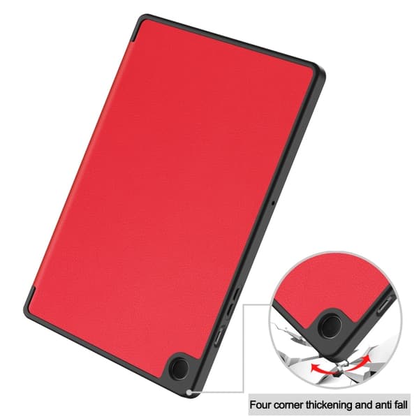 Samsung Galaxy Tab A9+ / A11+ 3-Fold TPU Smart Leather Case Röd