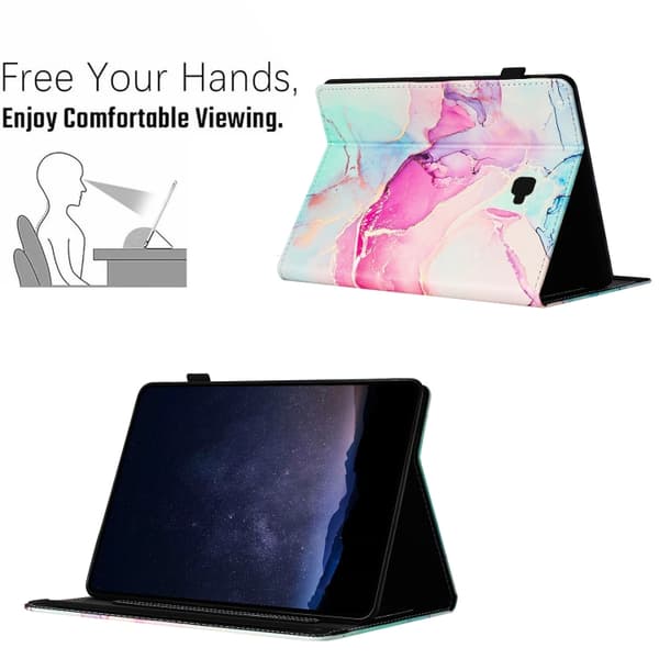 Samsung Galaxy Tab A 10.1 T580 Marble Litchi Läderfodral Rosa