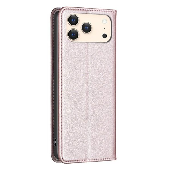 iPhone 17 Pro Skal Läderfodral Guld