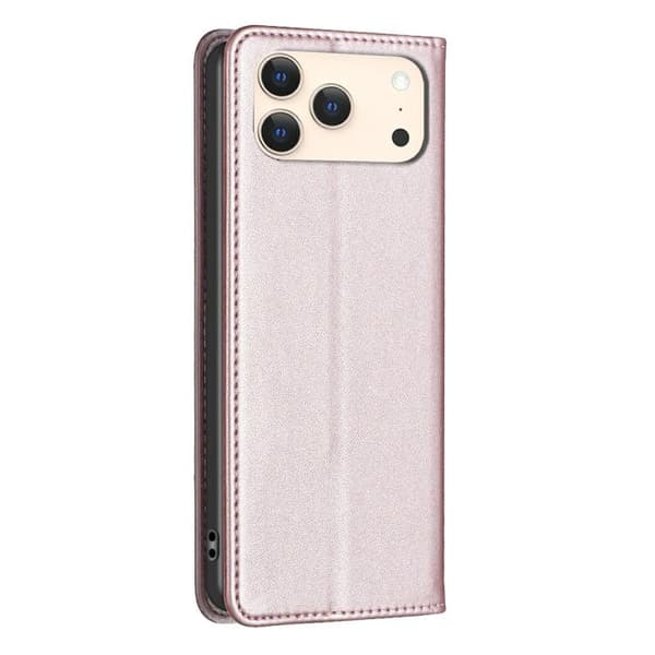 iPhone 18 Pro Max / iPhone 17 Pro Max Skal Läderfodral - Magnetiskt Guld