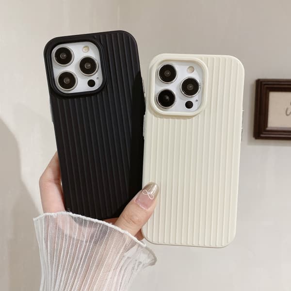 iPhone 16 Pro Max Macaroon Tile Stripe TPU Hybrid PC Skal Rosa