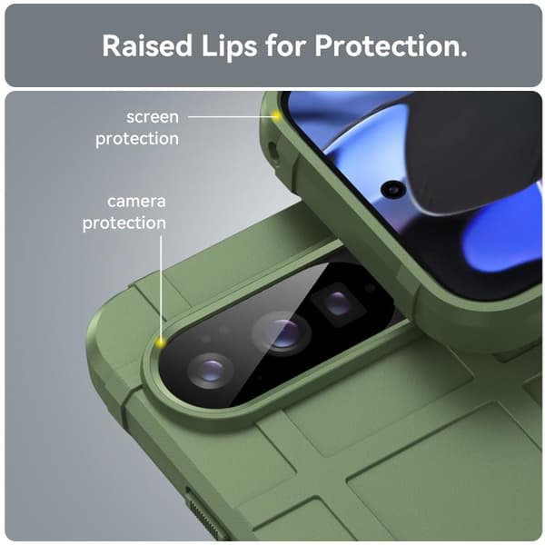 för Pixel 10 Pro Skal - Full Coverage Shockproof TPU Telefonfodral Grön