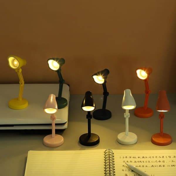 LED Fällbar Mini Magnetisk Skrivbordslampa med Klämma (LD01 Gul)