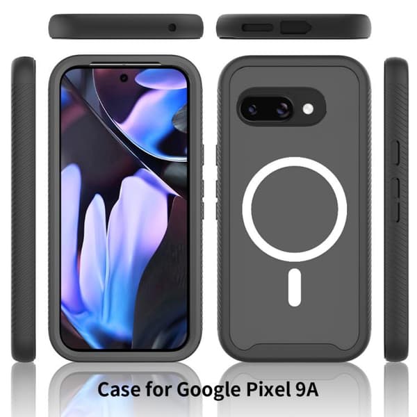 för Pixel 9a Skal - Starry Sky Solid Color MagSafe TPU Clear PC Telefonfodral Purpur