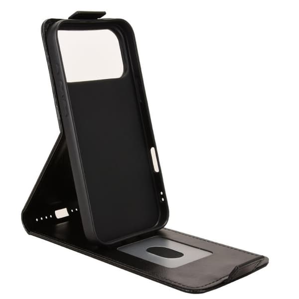 iPhone 18 Pro Max / iPhone 17 Pro Max Skal Läderfodral med Magnetisk Vertikal Flip och Spänne Svart
