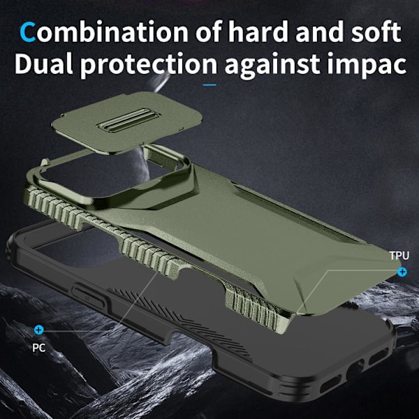 iPhone 17 Pro Max Skal med Sliding Camshield Alpingrön