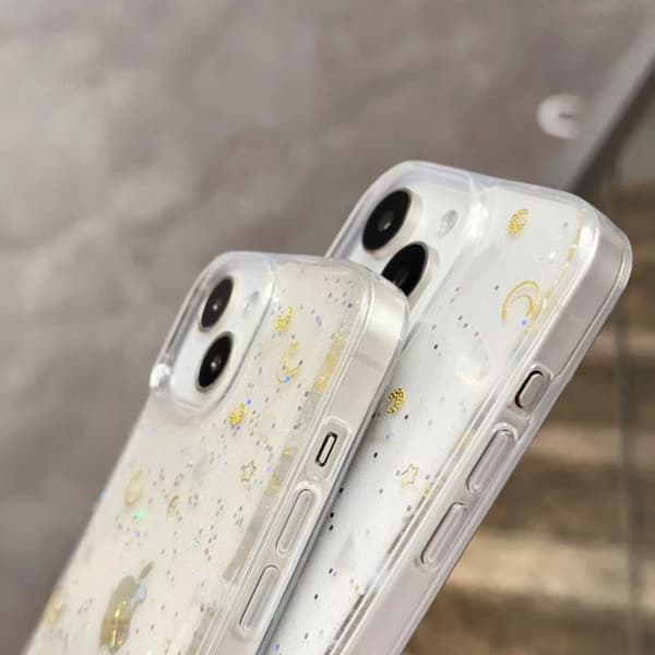 iPhone 16 Pro Moon Star Skal med Glitter Epoxy TPU