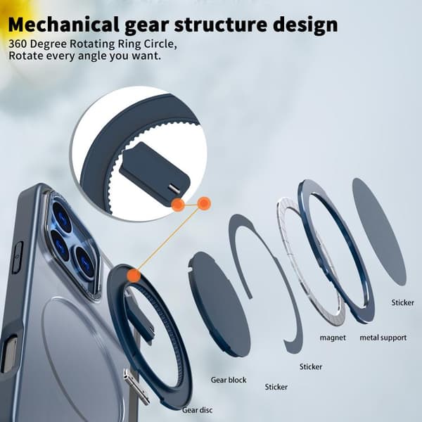 iPhone 18 Pro / iPhone 17 Pro 360-graders roterande MagSafe magnetisk skal Blå