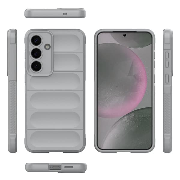 Samsung Galaxy S25+ 5G Skal Magic Shield TPU + Flanell Grå
