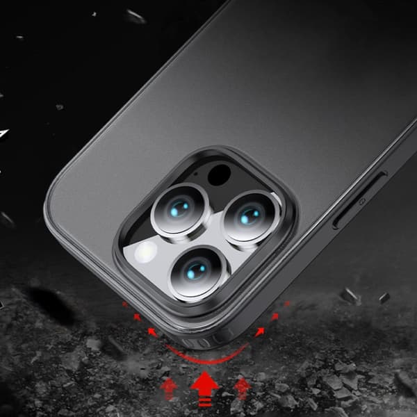 iPhone 16 Pro Skal - Armor Clear TPU Hård PC Telefonfodral Grå