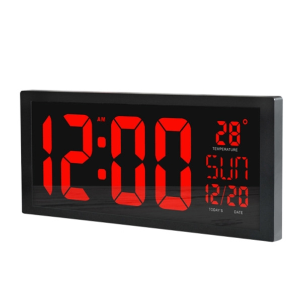 XM901 Multifunktionell stor skärm högupplöst digital LED-väggklocka (svart)