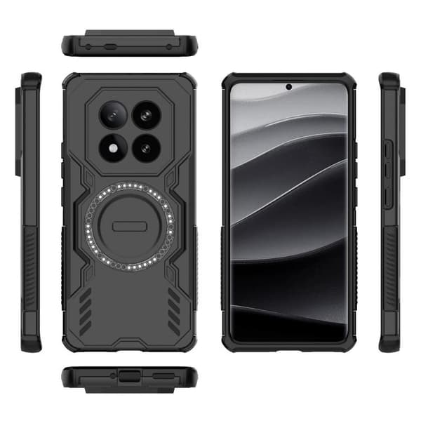 Redmi Note 14 Pro+ 5G - Butterfly Armor MagSafe Magnetisk Ring Stötsäker Mobilskal Svart