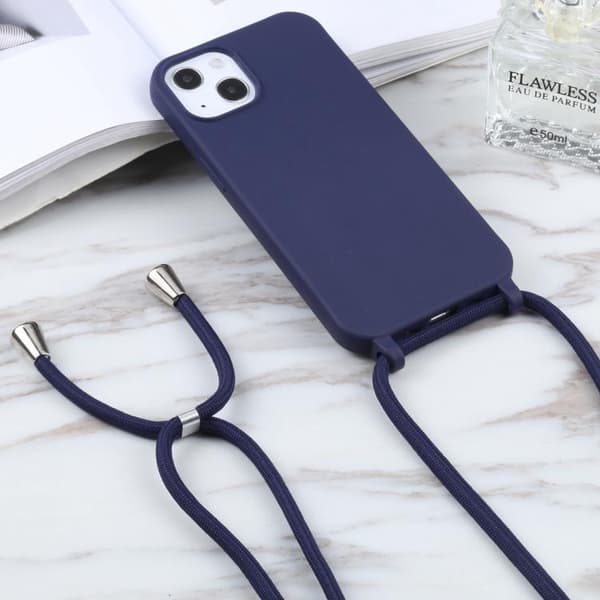 iPhone 18 Pro Max / iPhone 17 Pro Max Skal - Candyfärger med Lanyard Mörkblå
