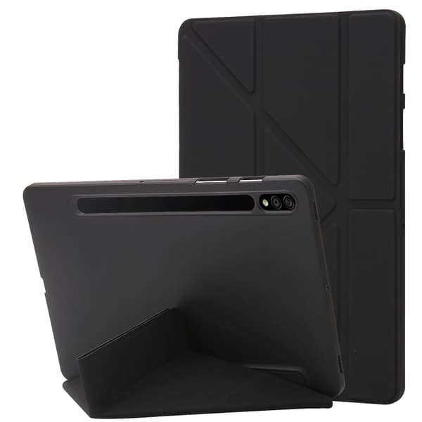 Samsung Galaxy Tab S8/S7 Silikonläderfodral Svart