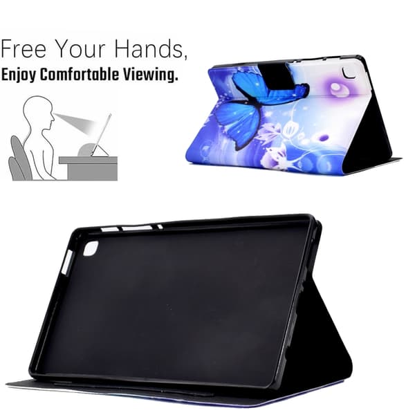 Samsung Galaxy Tab A7 Lite TPU Läderfodral Blå fjäril