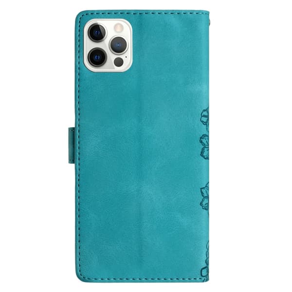 iPhone 16 Pro Skal med Cherry Blossom och Embossed Butterfly Design Grön