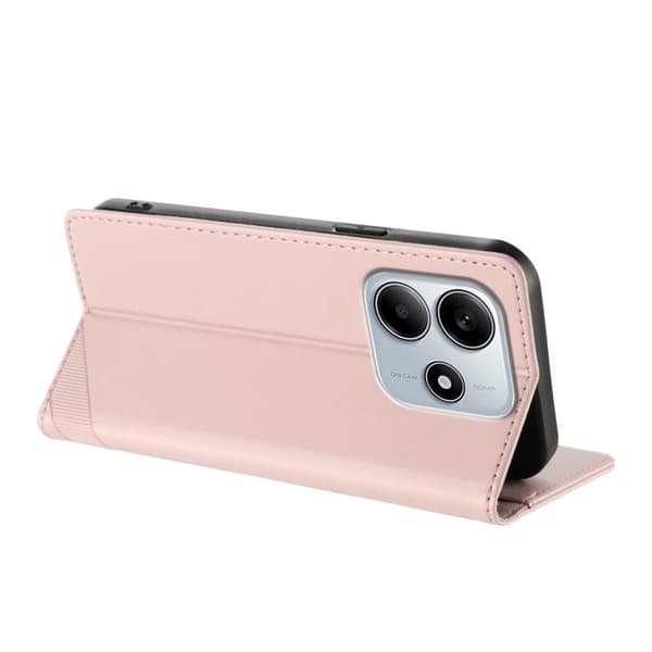 Redmi Note 14 4G - Multifunktionell Plånboksfodral i Retro Läder,, Embossed Design Rosa