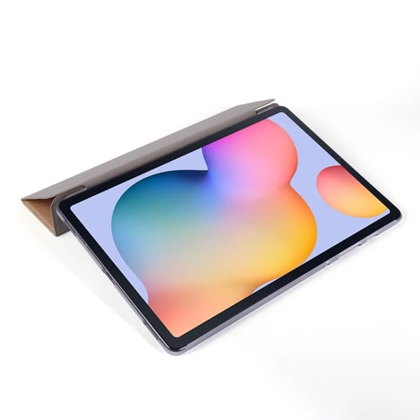 Samsung Galaxy Tab S8+/S7+ Silk Textur Flip Läderfodral Guld