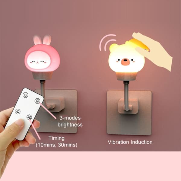 Cartoon USB Power Mini Nattljus - Fjärrkontroll Version (Päron)