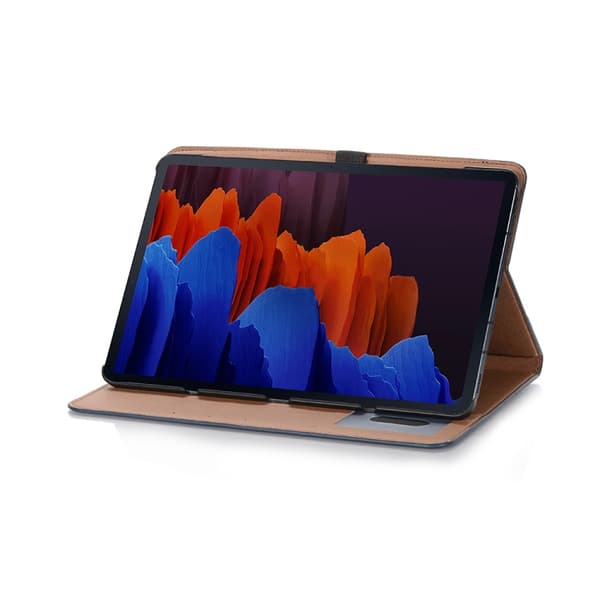 Samsung Galaxy Tab S9 FE Retro Läderfodral Mörkblå