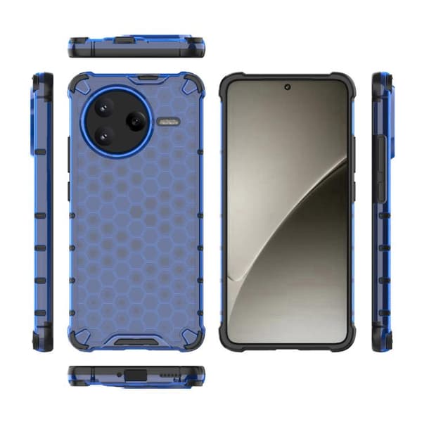 Redmi K80 / POCO F7 Pro - Honeycomb Stöttålig Mobilskal Blå
