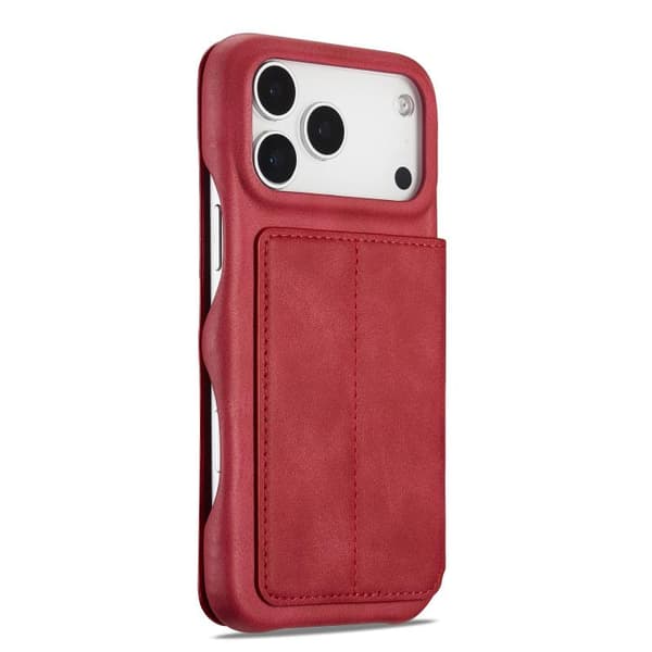 iPhone 18 Pro Max / iPhone 17 Pro Max Skal läderfodral LC.IMEEKE Hon Ancient Series Flip Röd