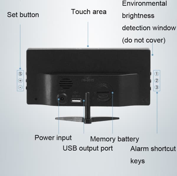 6615A LED Elektronisk Klocka Smart Digital Bordsur (Grön)
