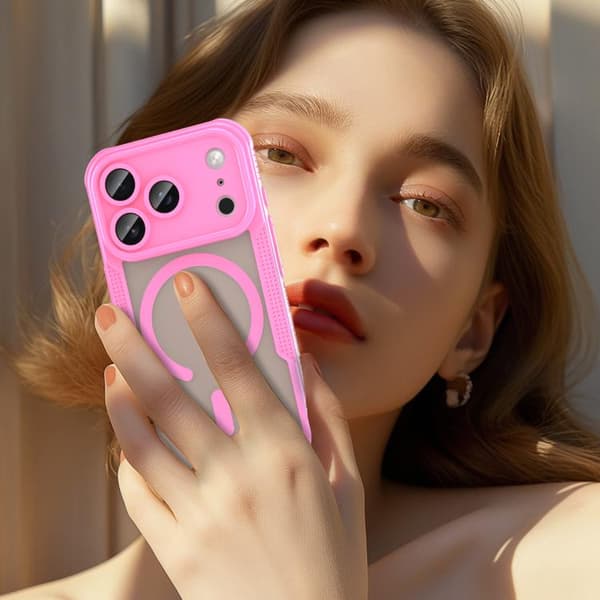 iPhone 17 Pro Skal med Armor Glaze MagSafe Magnetisk Rosa