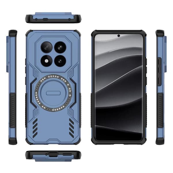 Redmi Note 14 Pro+ 5G - Butterfly Armor MagSafe Magnetisk Ring Stötsäker Mobilskal Blå