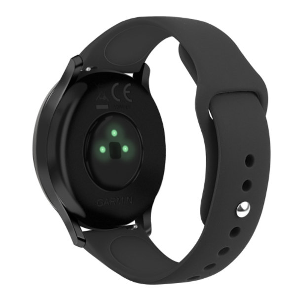 För Garmin Vivoactive 3 / Vivomove HR Solid Color Reverse Buckle Watch Black L