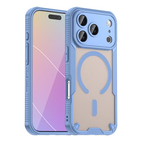 iPhone 17 Pro Max Skal med Armor Glaze MagSafe Magnetisk Design Blå