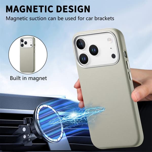iPhone 18 Pro Max / iPhone 17 Pro Max Skal med elektropläterade metallknappar och MagSafe Vit