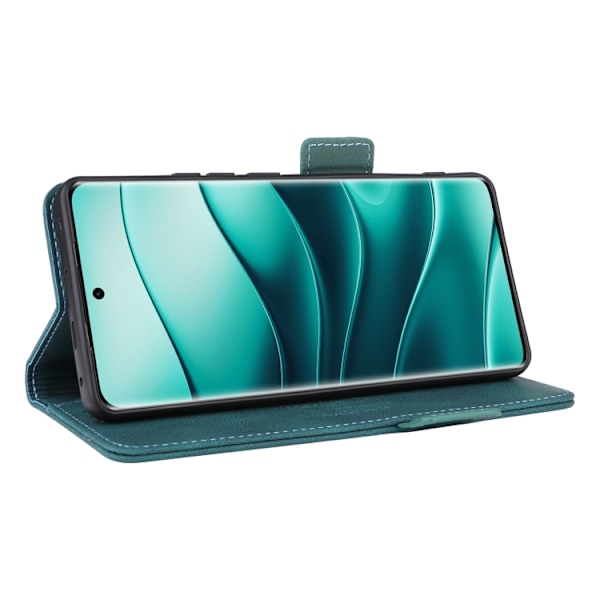 Redmi Note 14 Pro / Note 14 Pro+ 5G Magnetisk Låsfunktion Läderfodral Grön