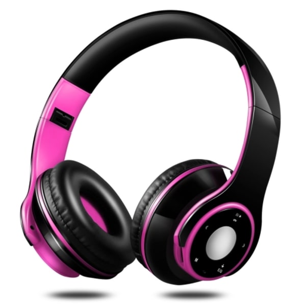 SG-8 Bluetooth 4.0 + EDR Hörlurar Trådlösa Over-ear TF-kort FM-radio Stereo Musik Headset med Mikrofon Rosröd
