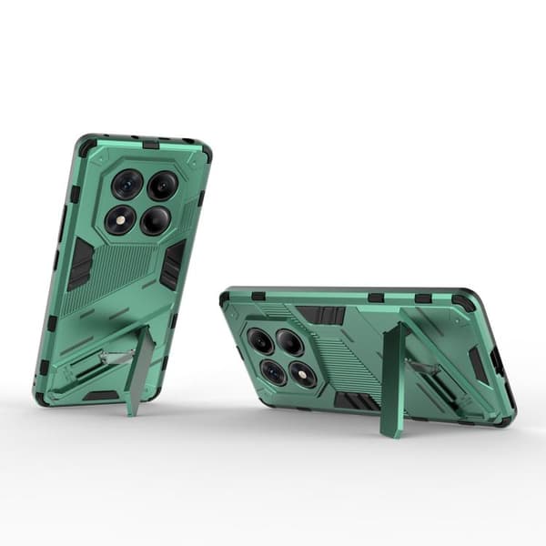 Redmi Note 14 Pro 4G - Punk Armor 2 i 1 PC + TPU Mobilskal med Ställning Grön