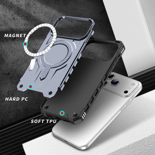 iPhone 17 Pro Max Skal med MagSafe TPU Hybrid PC Grå