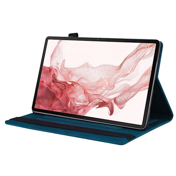 Samsung Galaxy Tab S10 FE+ Stötsäker Läderfodral Blå