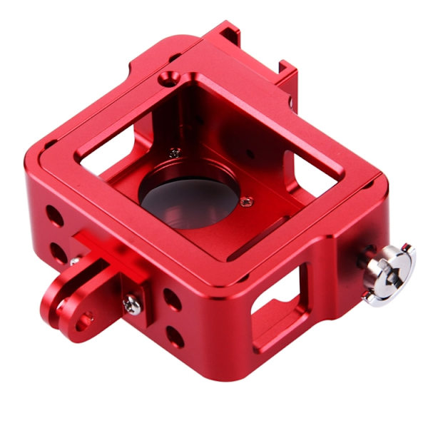 Hölje Skyddande fodral CNC Aluminiumlegering Skyddande bur med försäkringsram och UV-objektiv och objektivlock för GoPro HERO4