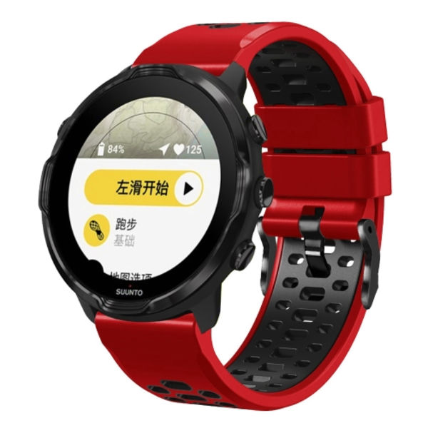 För Suunto 7 Three Rows Holes Watch Red Black