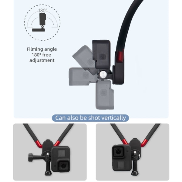 JUNNX Bracket Nackfäste för de flesta actionkameror och smartphones, Spec: G03