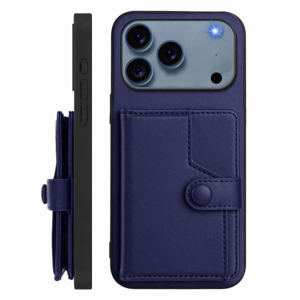 iPhone 18 Pro Max / iPhone 17 Pro Max Skal med RFID-skydd och kortfack Blå