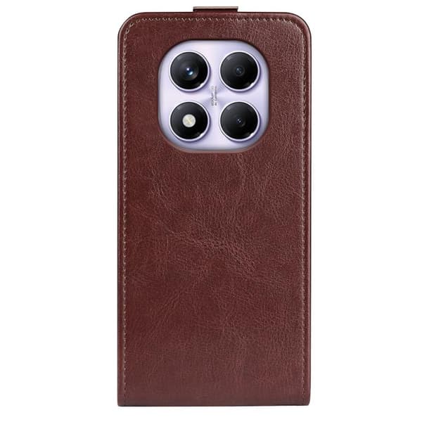 Redmi Note 14 Pro 4G R64 - Texturerad Enkelsidig Vertikal Flip Läderfodral Brun