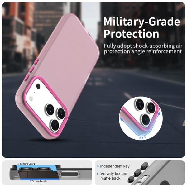 iPhone 17 Pro Skal - Candy PC Hybrid TPU Stötsäker Röd