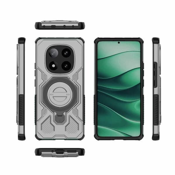 Redmi Note 14 Pro 5G J-20 - Solid Färg MagSafe Magnetisk TPU+PC Mobilskal Grå