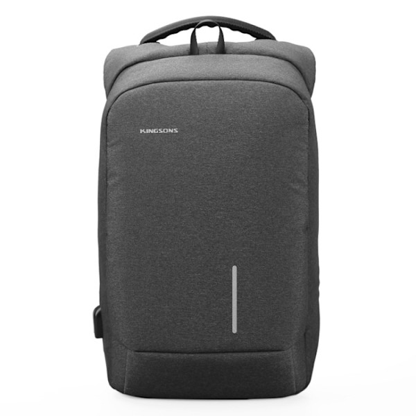 KINGSONS KS-3149 Laptop Ryggsäck College Student Anti-Stöld USB Axelväska 15,6-tum