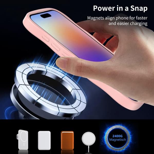 iPhone 17 Skal med Vågtextur och MagSafe Rosa