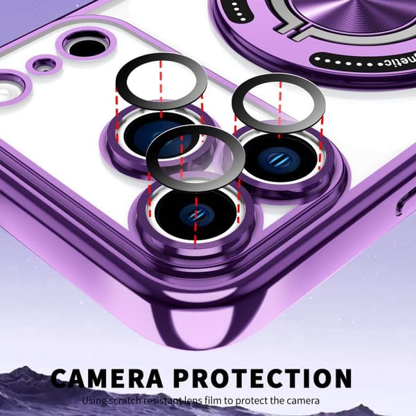 iPhone 17 Pro Färgglad 360 Unsynlig Ring MagSafe Skal Blå