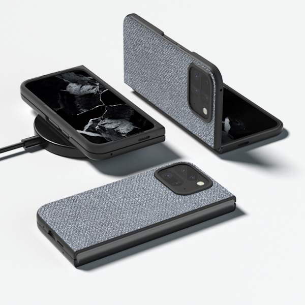 för Pixel 9 Pro Fold - Diamond Frame Edge Full Coverage Skal Juvel Svart