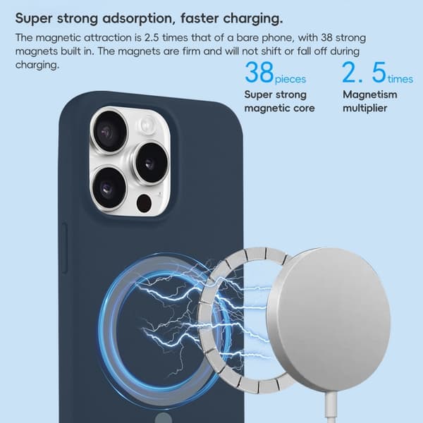 iPhone 16 Pro Max Pure Color Liquid Silicone MagSafe Skal Vit