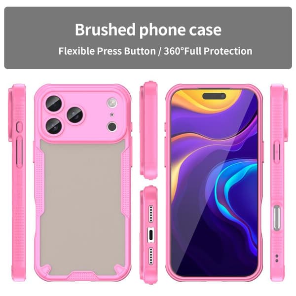 iPhone 18 Pro Max / iPhone 17 Pro Max Skal - Armor Glaze PC Hybrid TPU Rosa